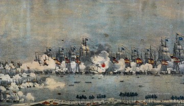 Landscapes Painting - Batalla del Lago de Maracaibo 1823 Sea Warfare